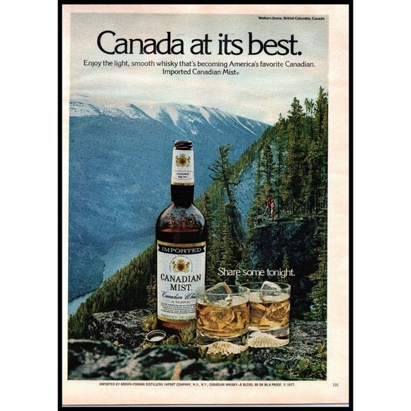 1977 Canadian Mist Whisky Whiskey Vintage Print Ad Walker's Dome BC Wall Art - Picture 1 of 1